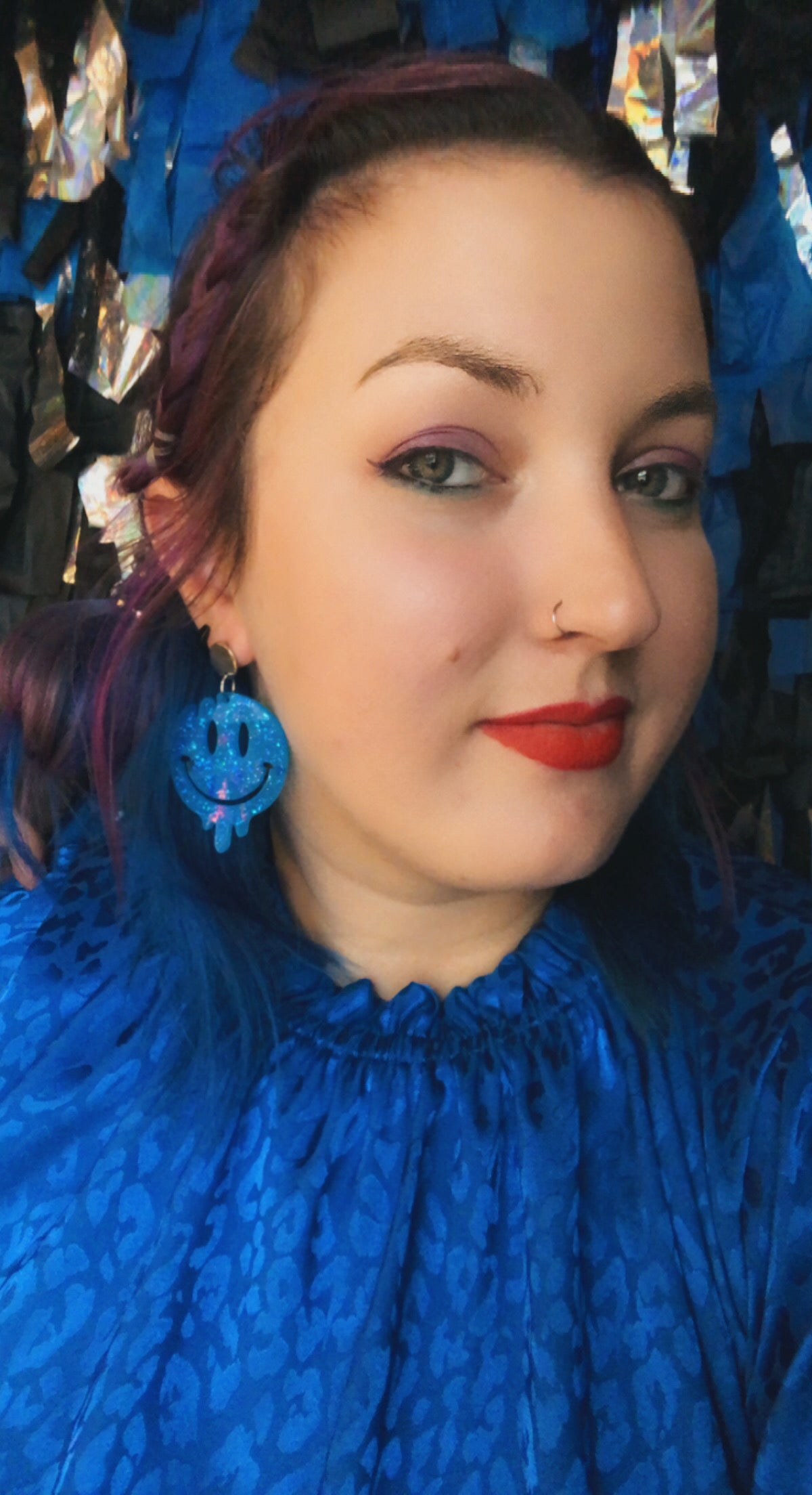 Blue deals face earrings