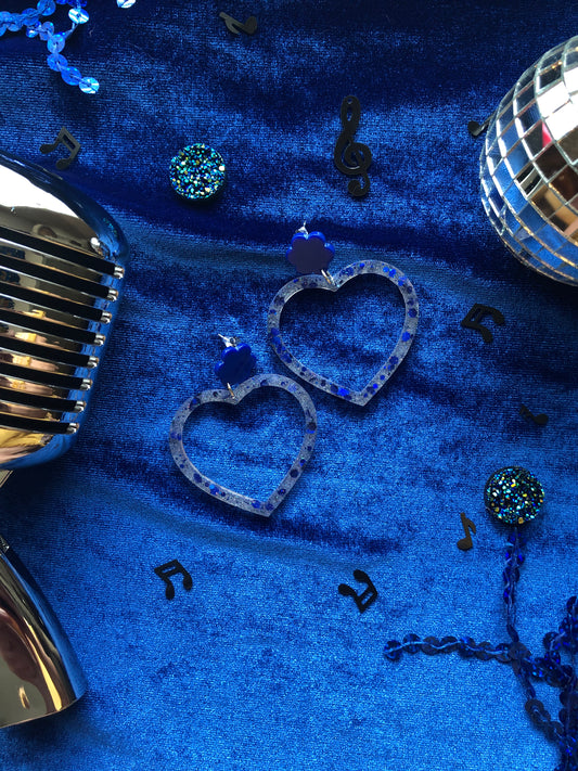 Love Heart Resin Earrings - Outline