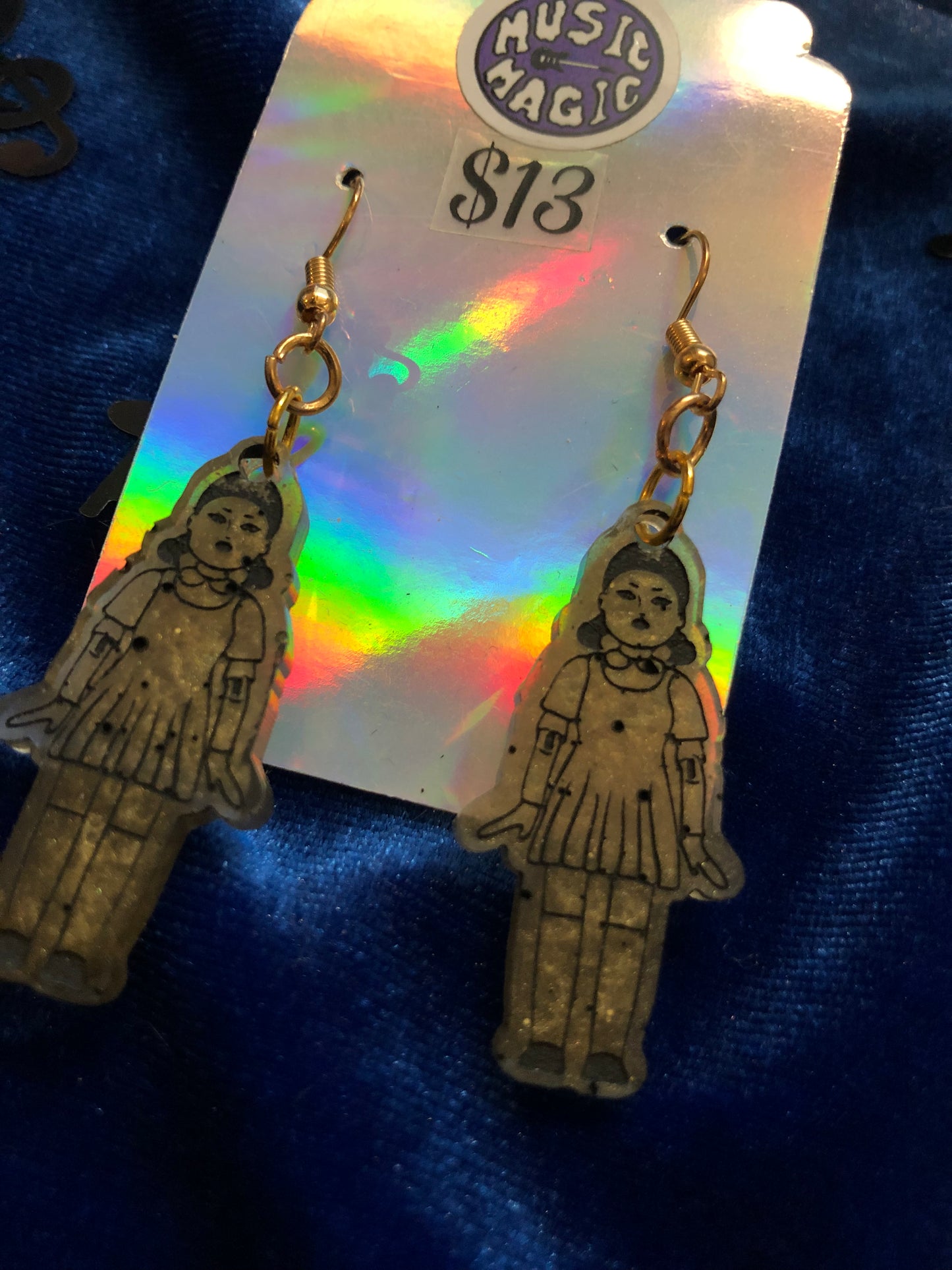 Squid Game Red Light Doll Earrings