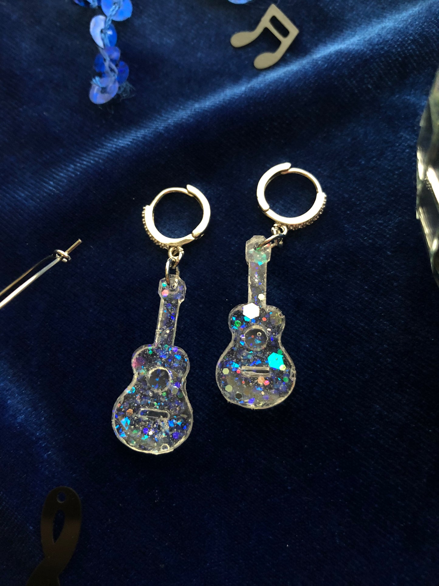 Mini Guitar Earrings