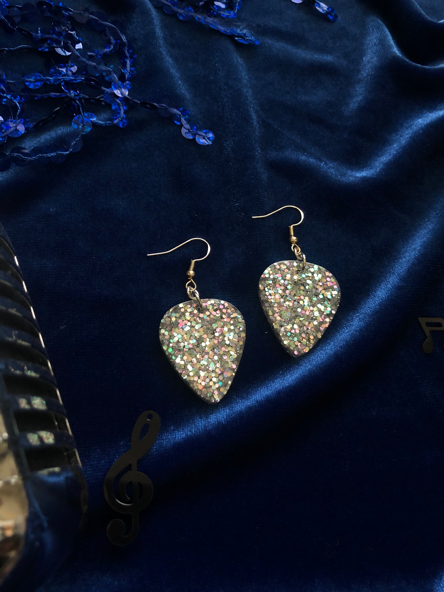Guitar Pick Resin Earrings