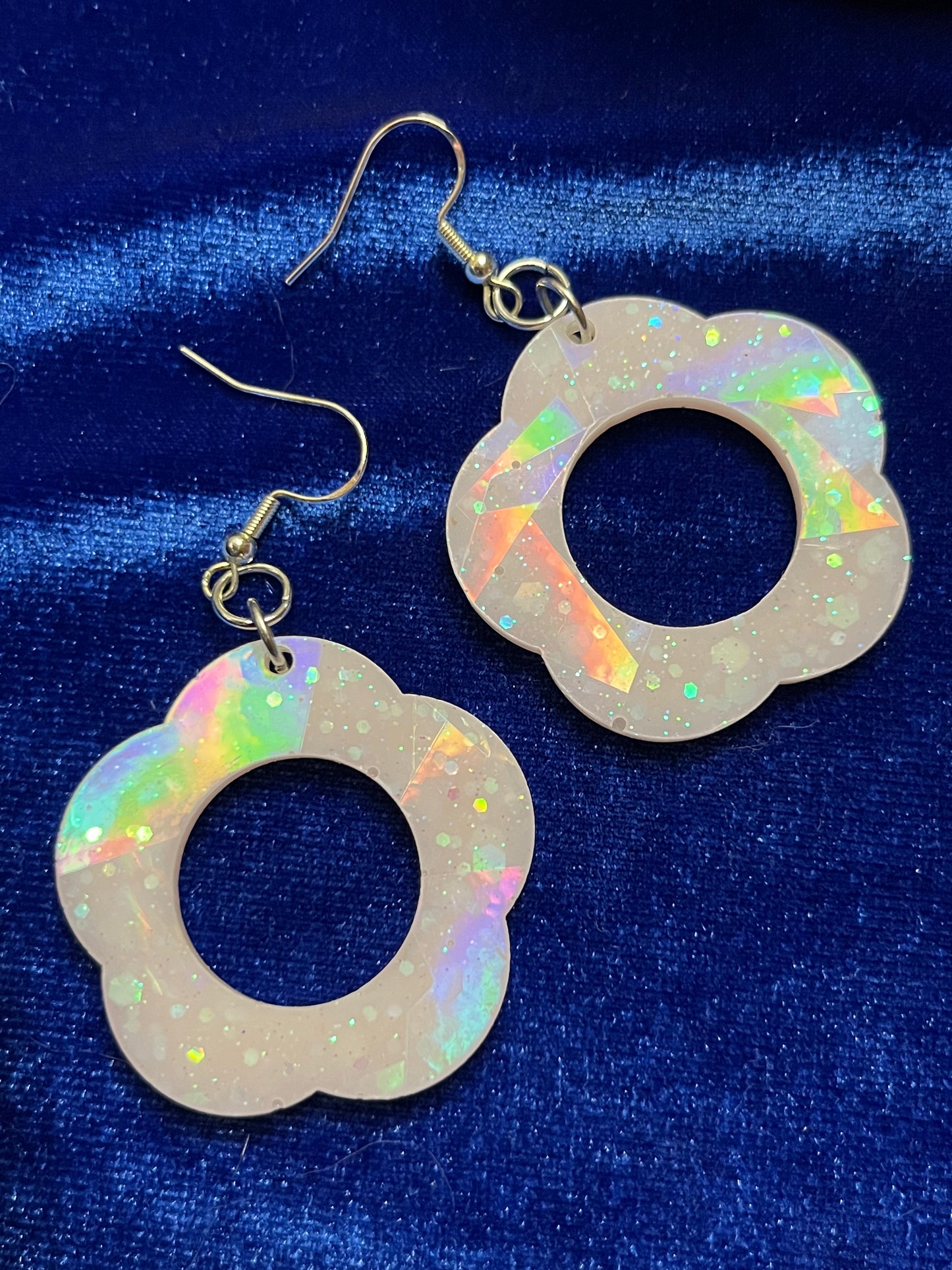 Retro Flower Holographic Earrings