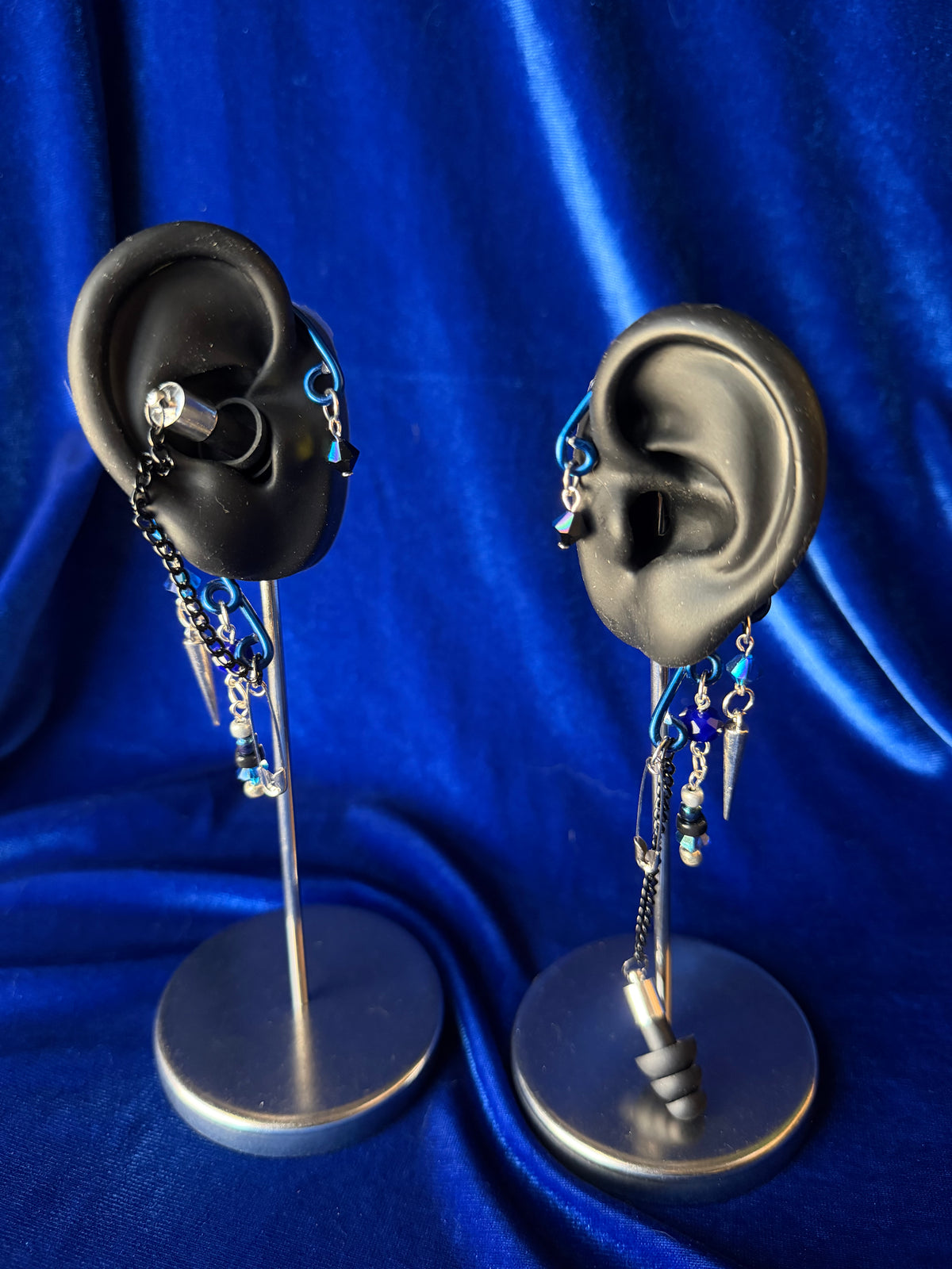Safety Pin and Spike Set - Blue and Silver