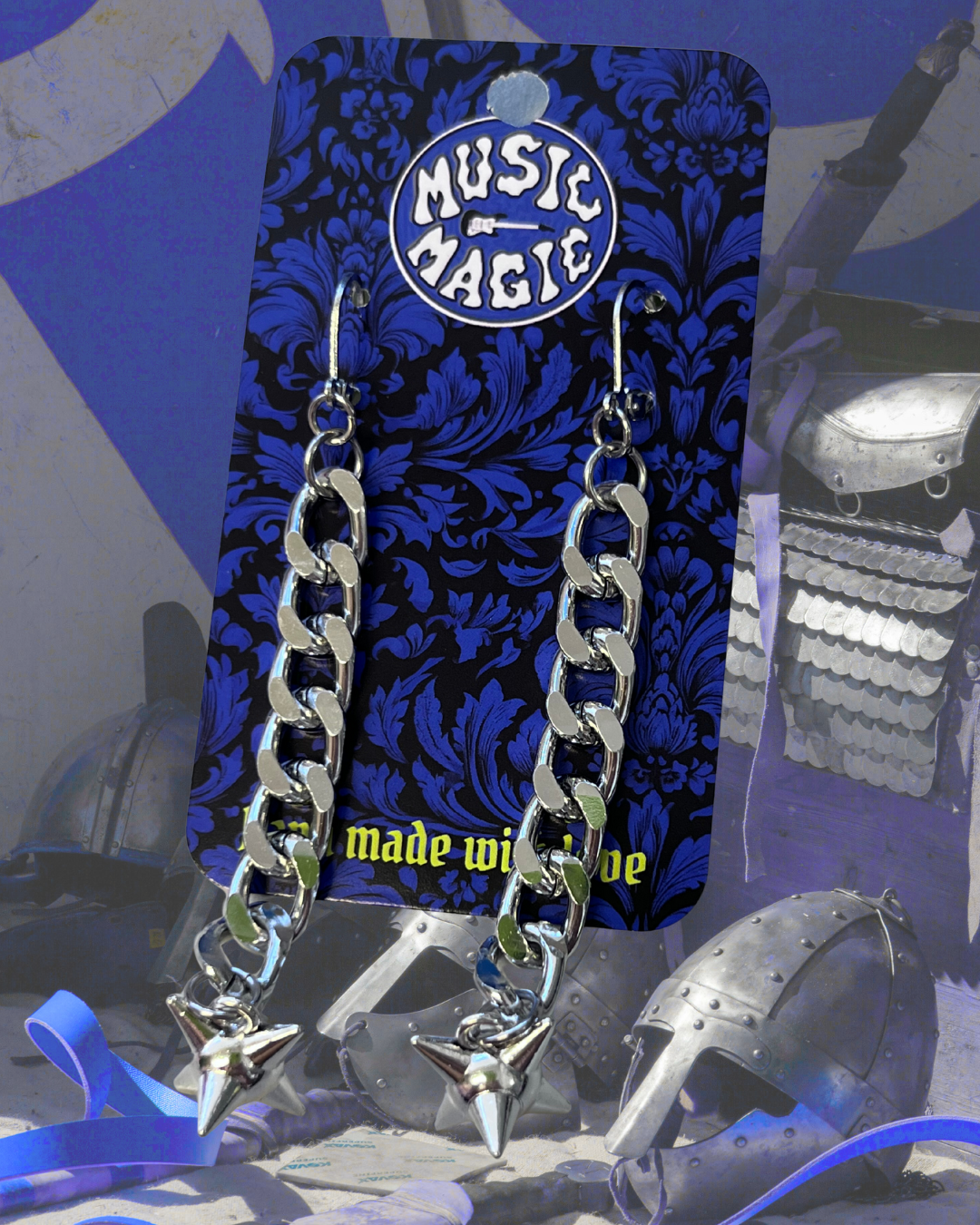 Flail Earrings Silver