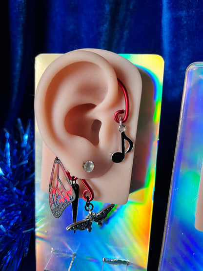 Red Ear Cuff Set - Music Moth