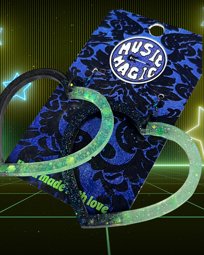 Love Heart Resin Earrings - Outline