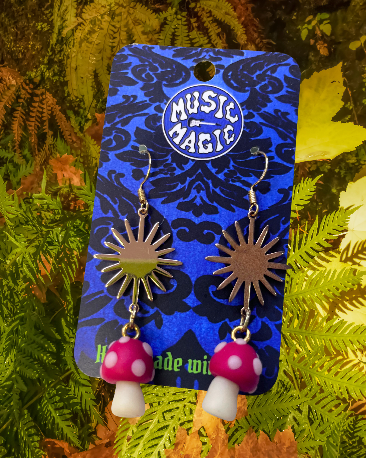 Sun and Glow Mushoom Earrings