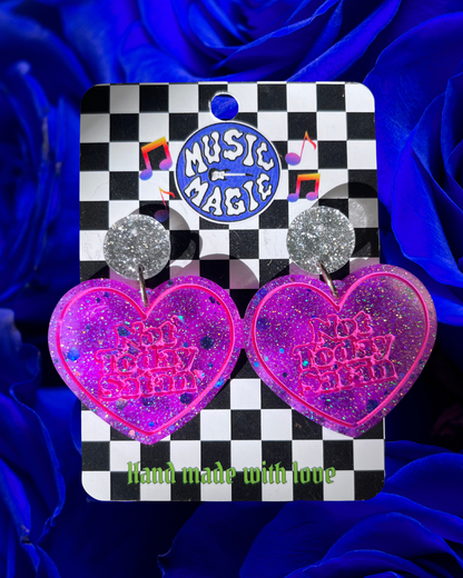Not Today Satan Heart Earrings