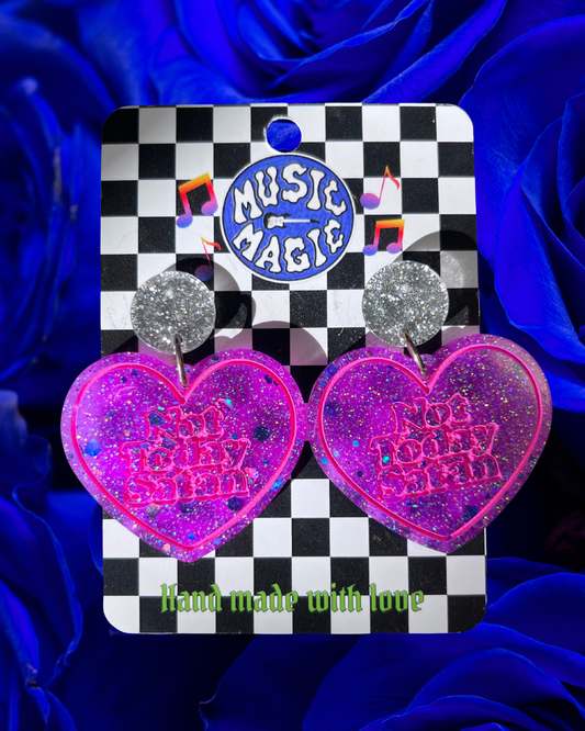 Not Today Satan Heart Earrings