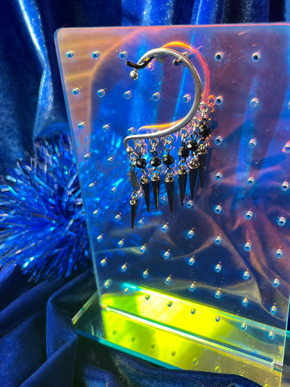 Ear Cuff Single - Gunmetal Spikes