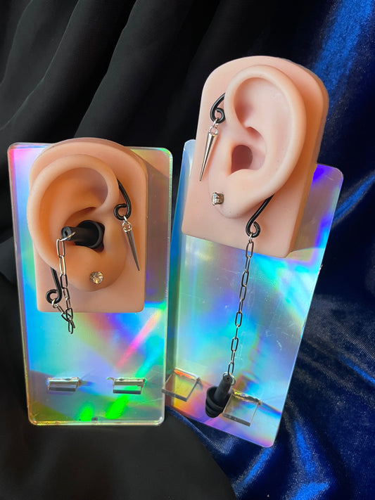 Ear Plug Ear Cuff Set - Simple Spike
