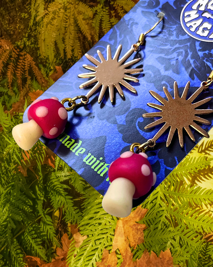 Sun and Glow Mushoom Earrings