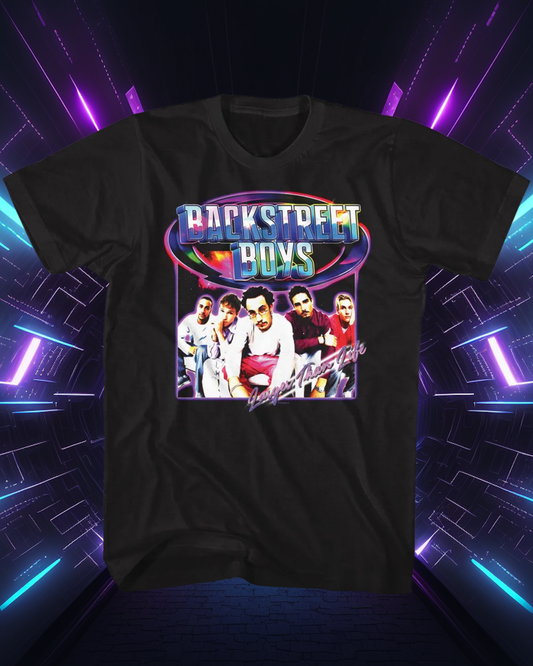 Backsteet Boys Rainbow Shine Y2K Tee - Black
