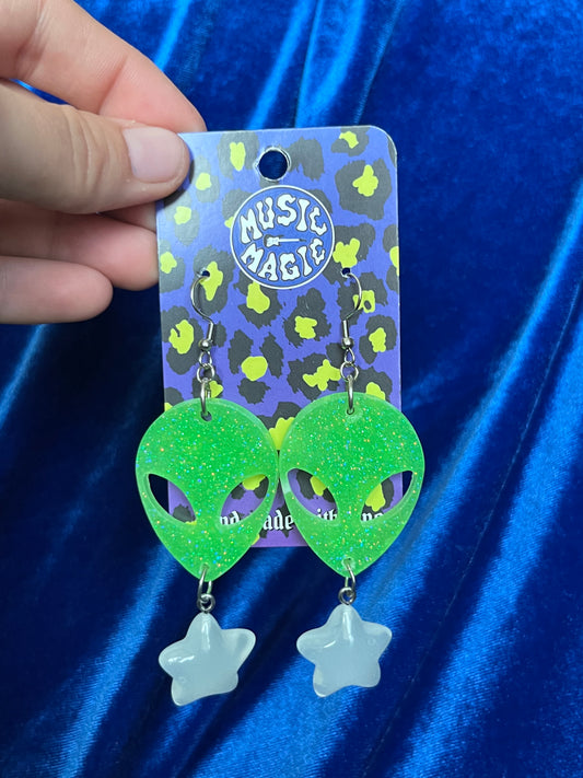 Alien and Glow Star Earrings