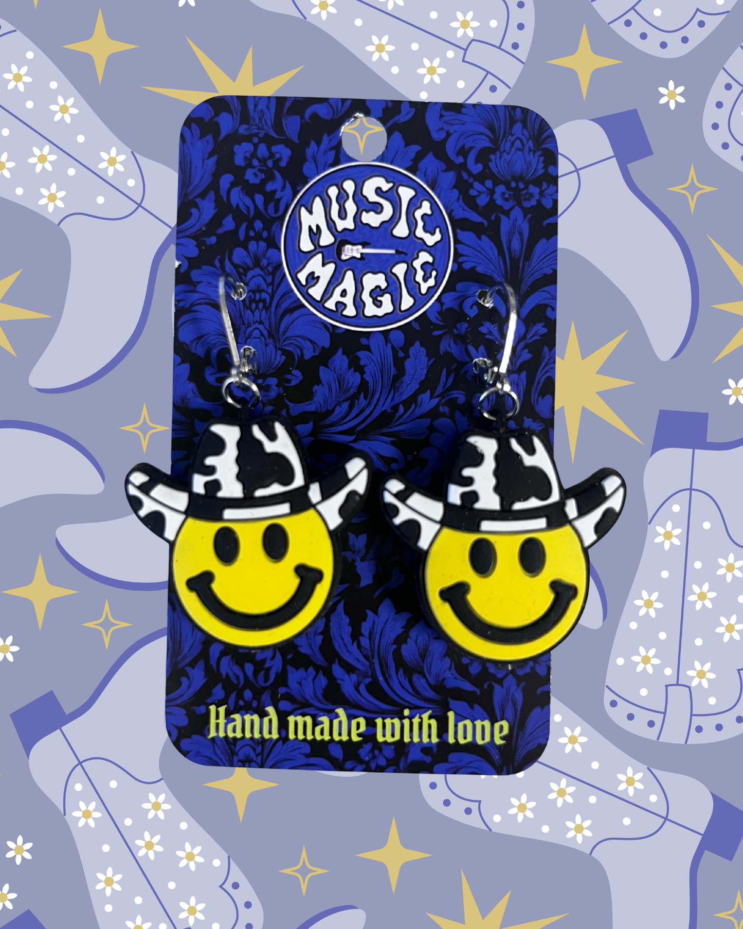 Smiley Cowboy Earrings
