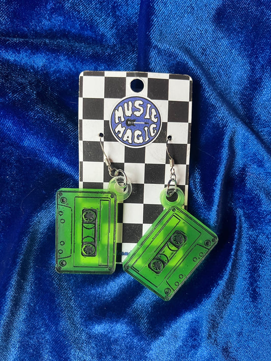 Neon Cassette Tape Earrings