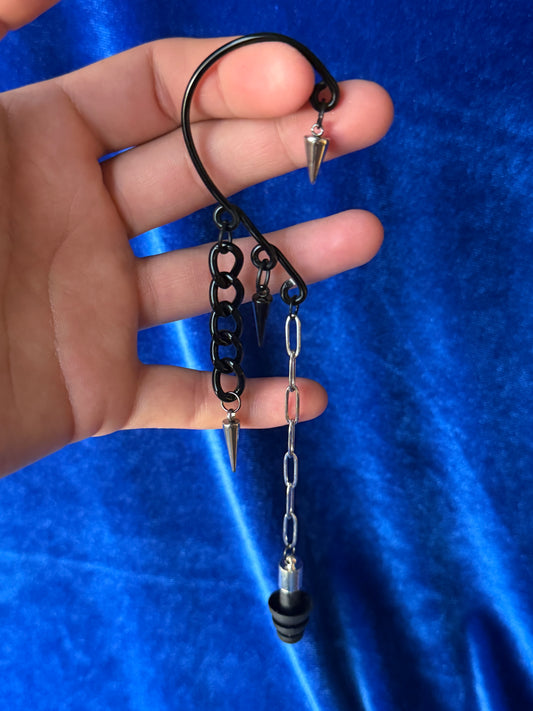 3 Spike Cuff Set - Silver and Black
