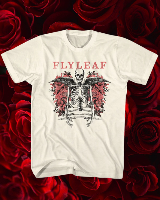 Flyleaf Winged Skeleton Tee - Ivory