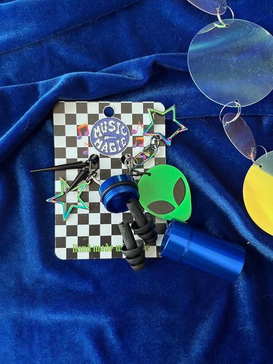 Cannister Keychain - Blue with Alien