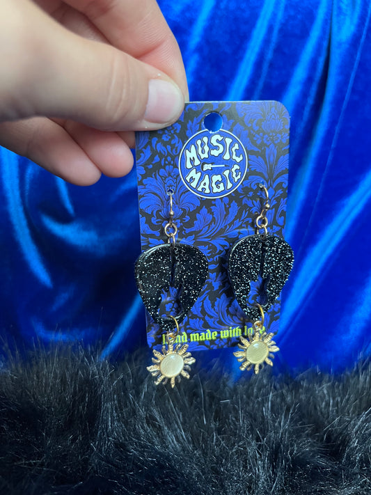 Guitar Pick Sun Earrings