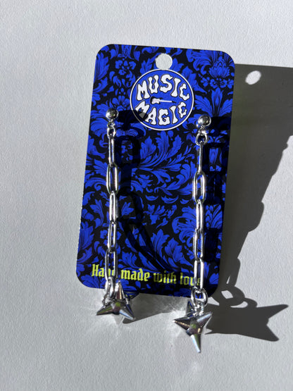 Flail Earrings Silver