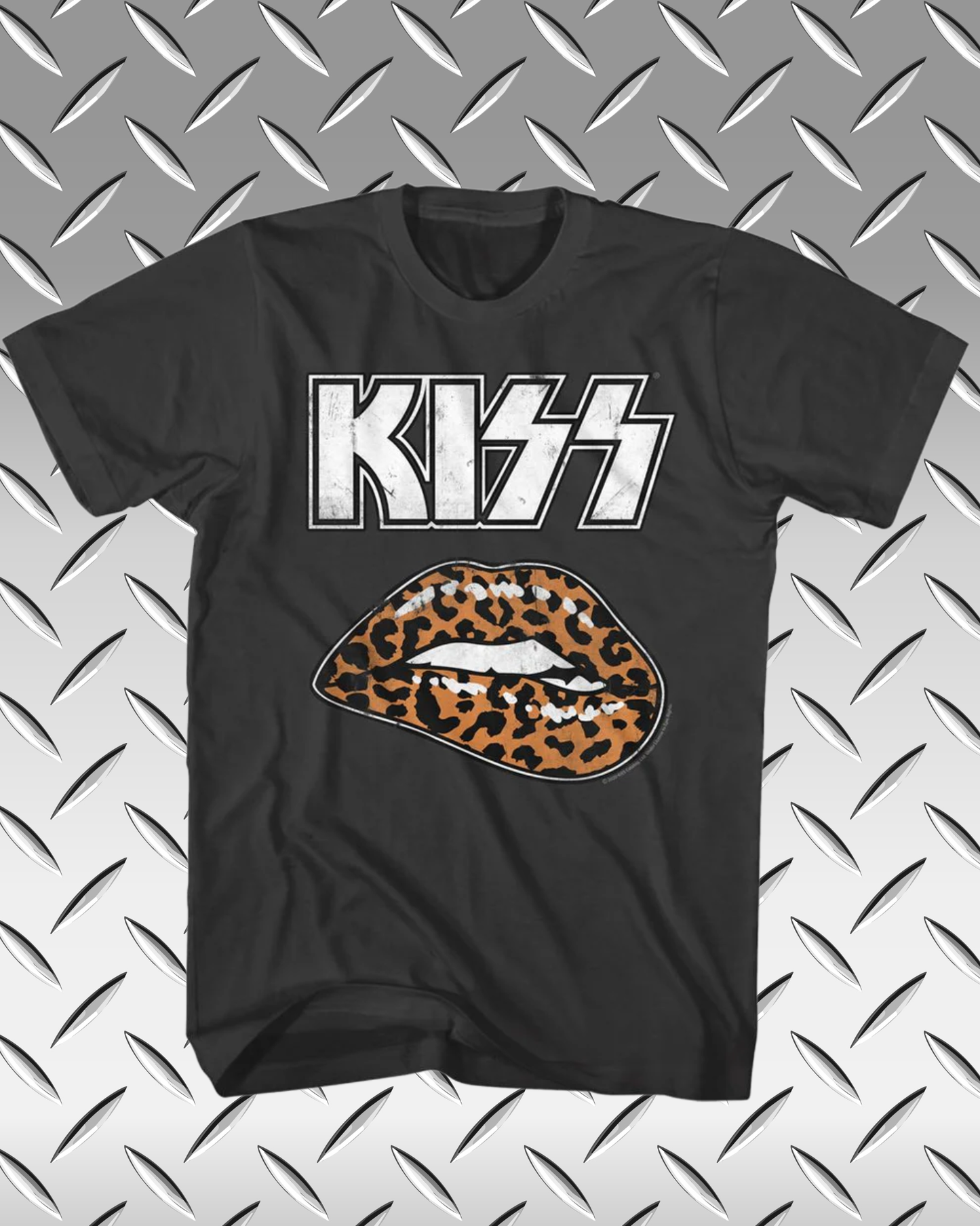KISS Leopard Lips Tee - Heather Grey
