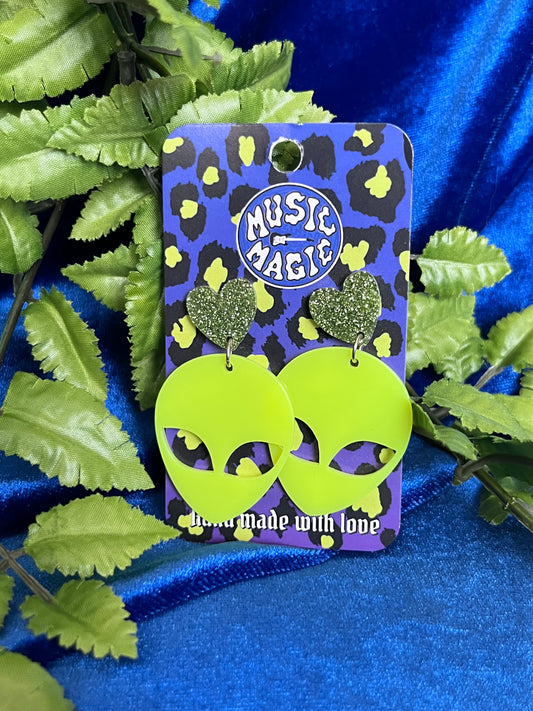 Heart Stud Alien Earrings