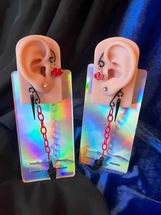 Ear Plug Ear Cuff Set - Akatsuki Anime Cloud