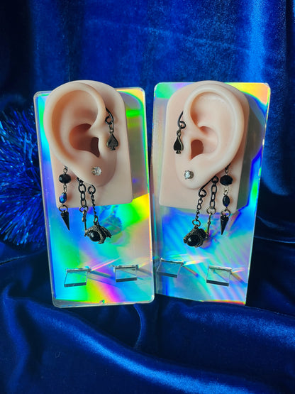 Black Ear Cuff Set - Spade Dragon