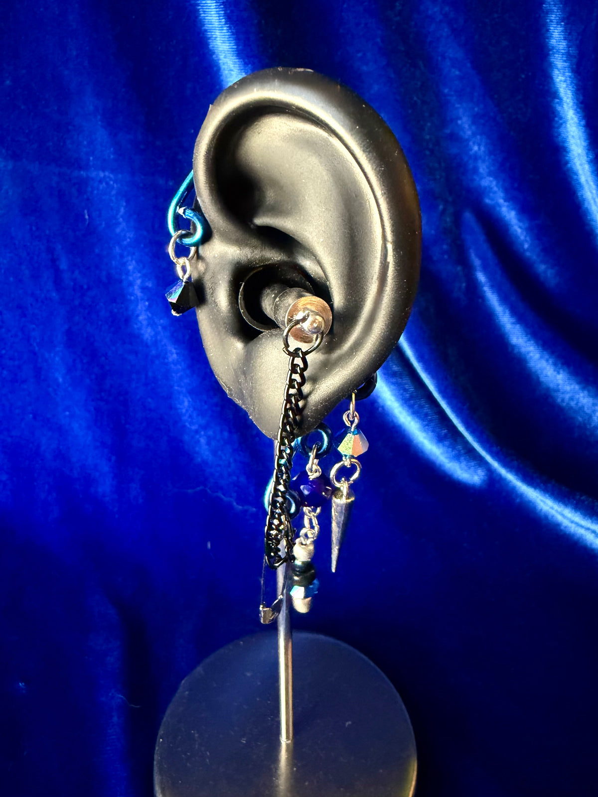 Safety Pin and Spike Set - Blue and Silver