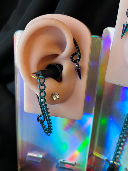 Ear Plug Ear Cuff Set - Simple Spike