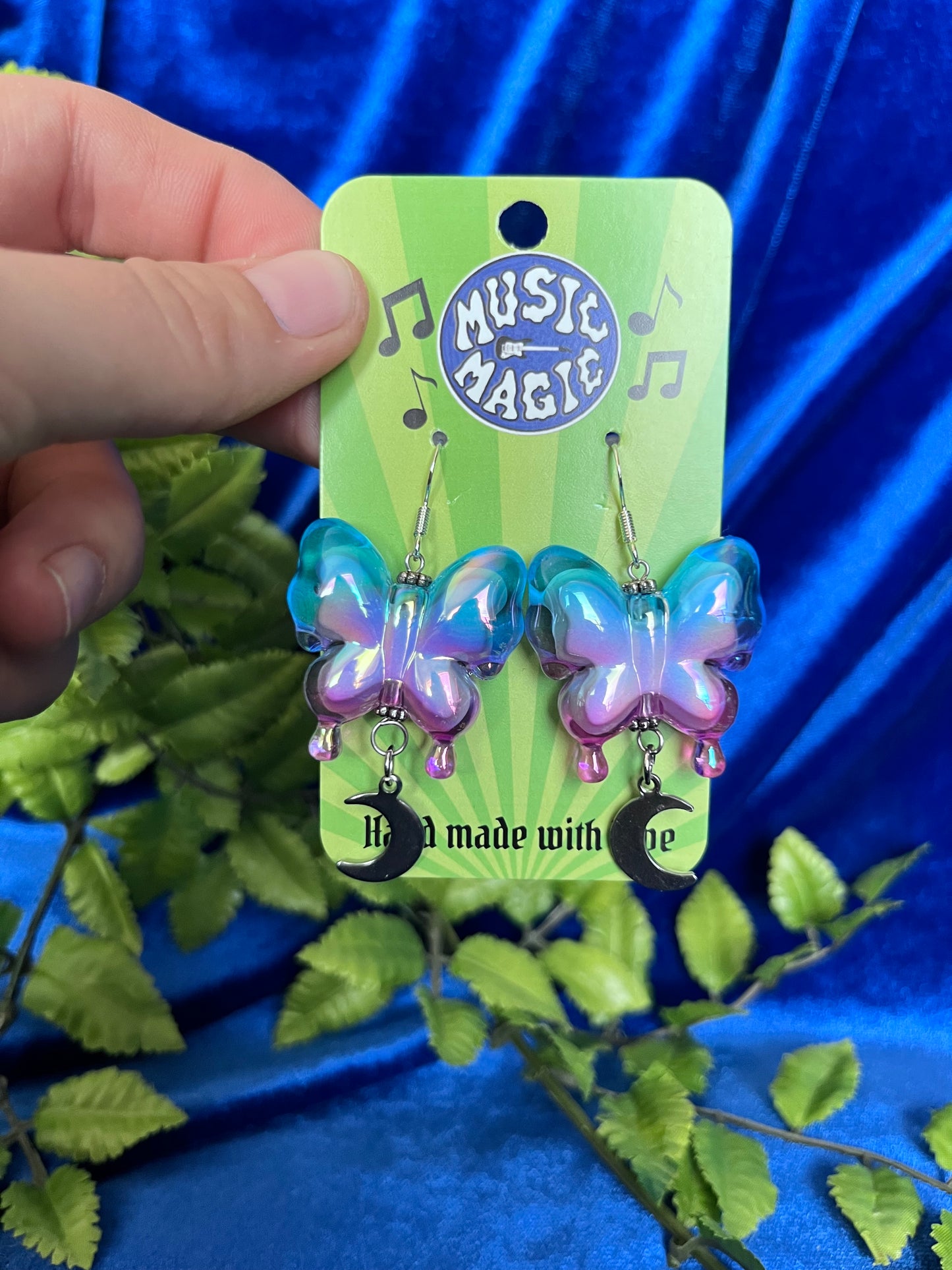 Gradient Butterfly Earrings - Moon