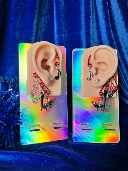Red Ear Cuff Set - Music Moth