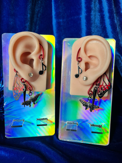 Red Ear Cuff Set - Music Moth