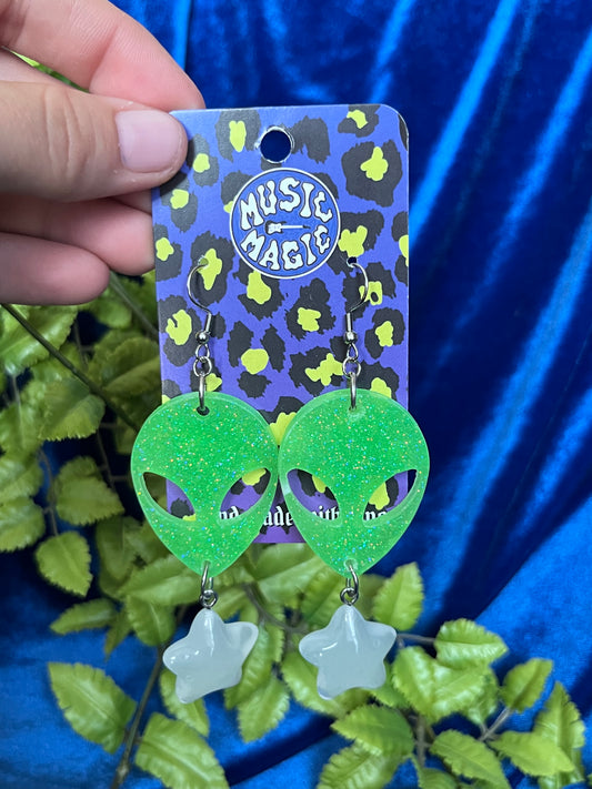 Alien and Glow Star Earrings