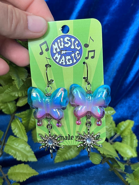 Gradient Butterfly Earrings - Starburst