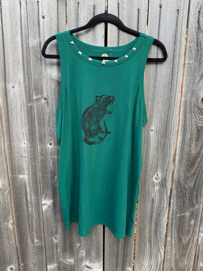 Studded Rat Tank - Emerald