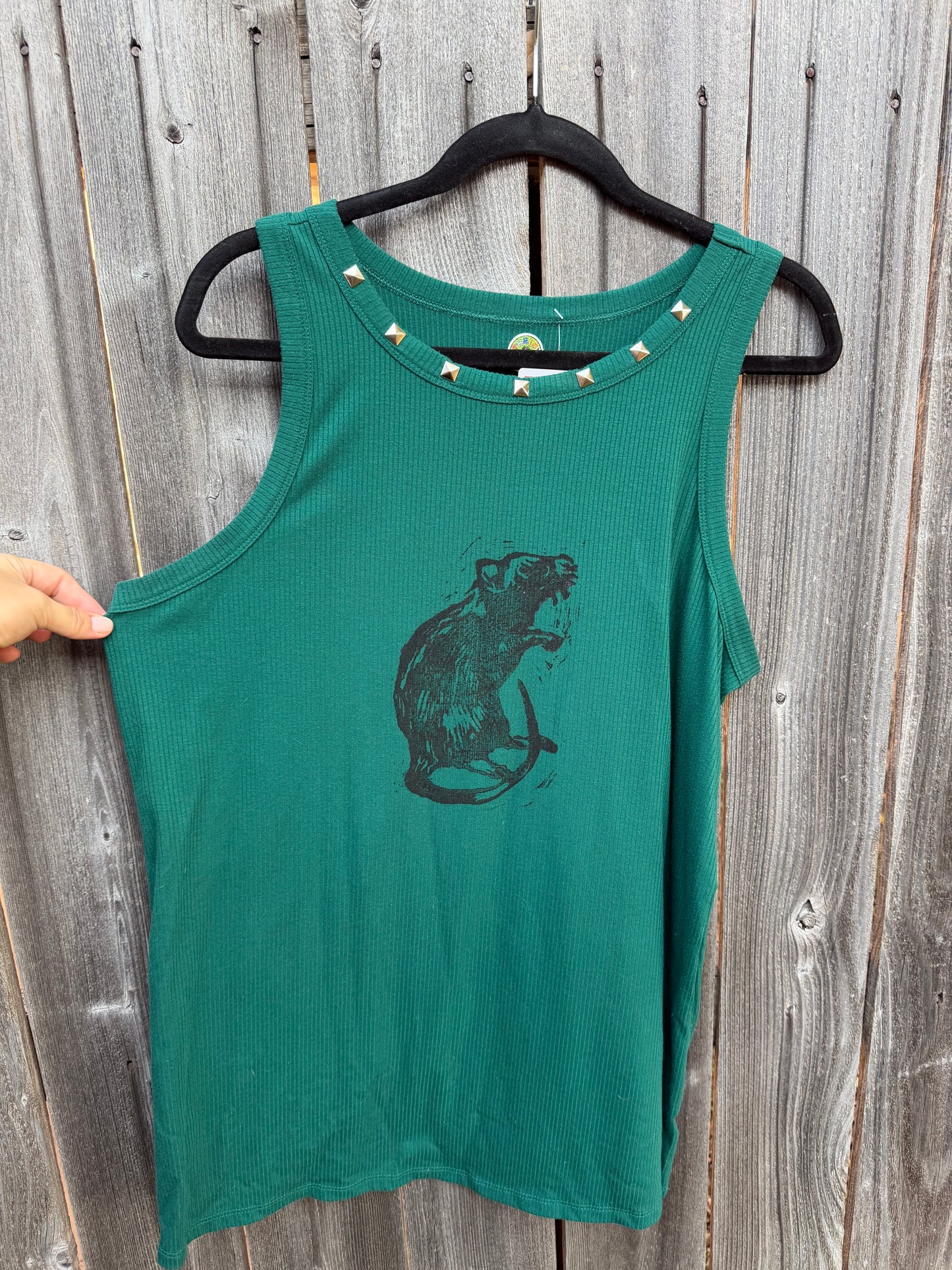 Studded Rat Tank - Emerald