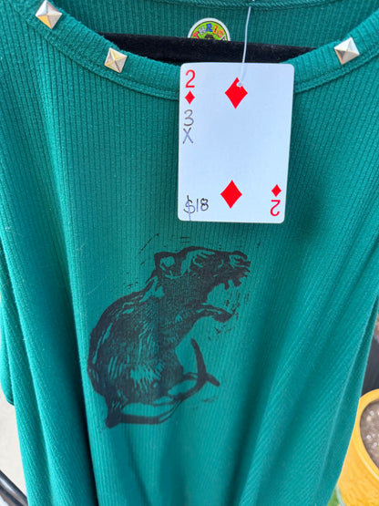 Studded Rat Tank - Emerald