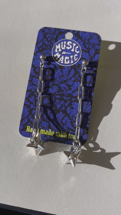 Flail Earrings Silver