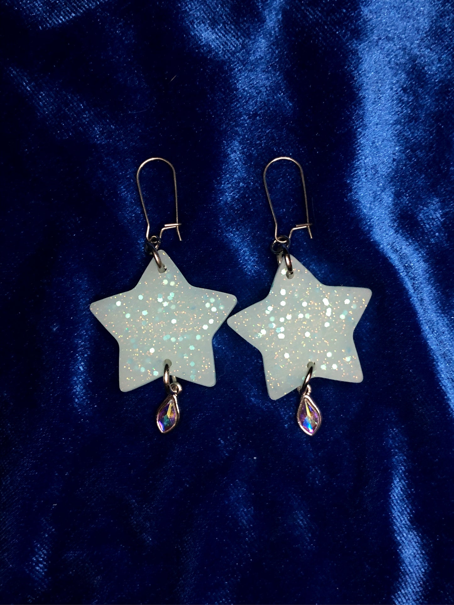Blue Fantasy Swarovski Star Earrings