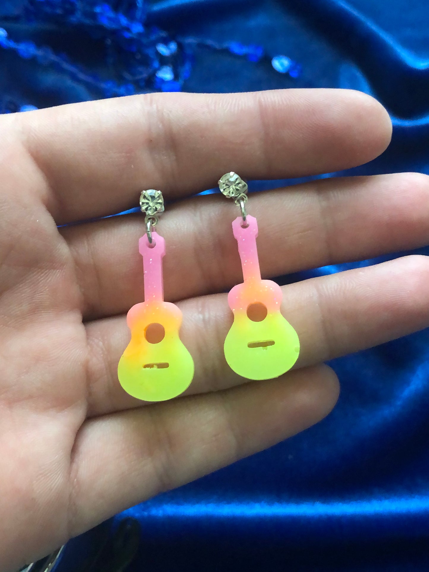 Mini Guitar Earrings
