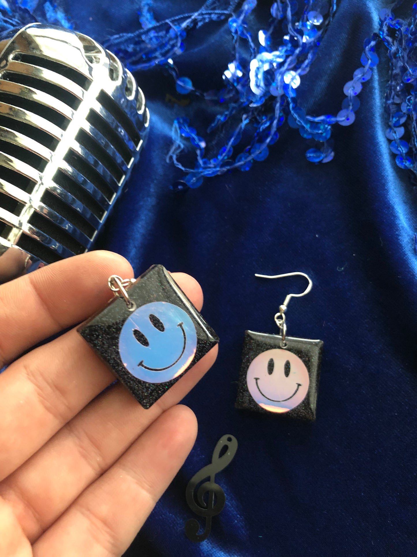 Iridescent Smiley Face Earrings