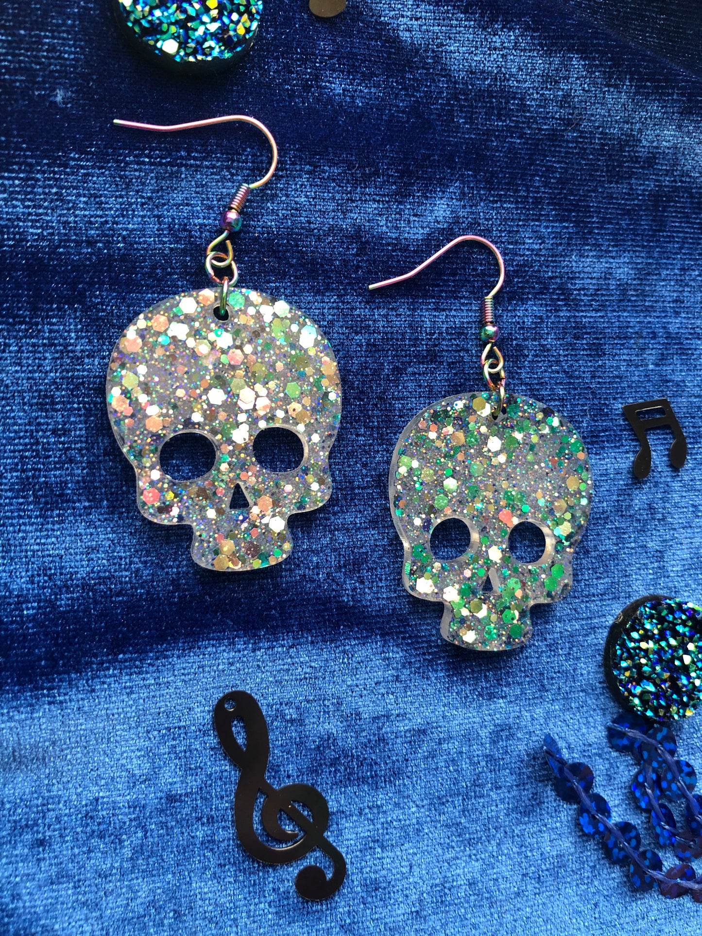 Skull Glitter Earrings