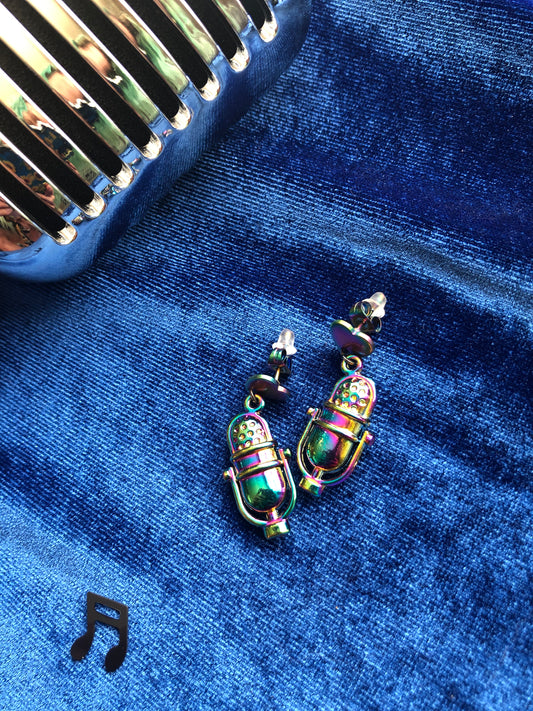 Microphone Rainbow Earrings